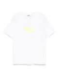 MSGM Kids rubberised logo-print T-shirt - White