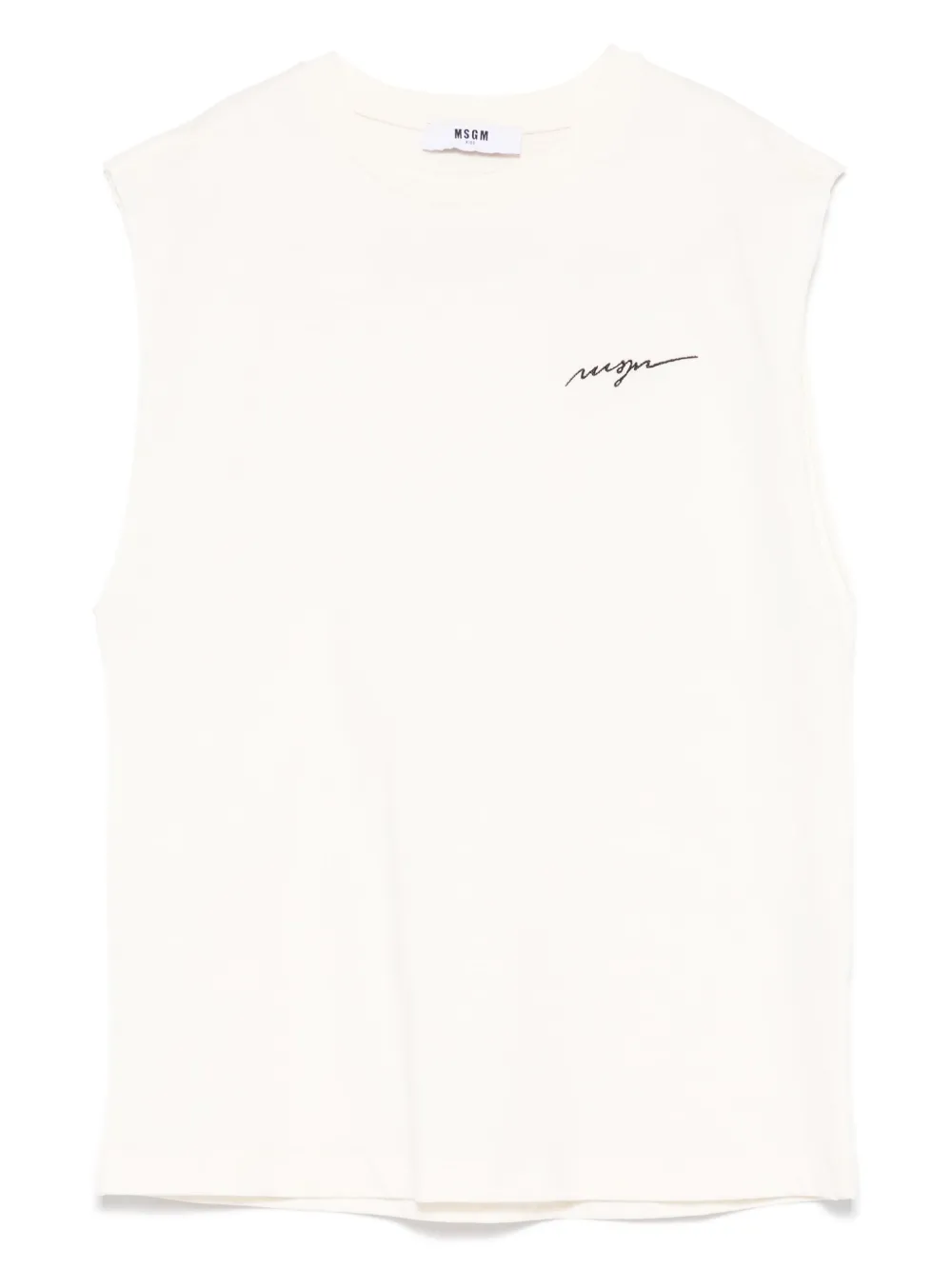 MSGM Kids Tanktop met geborduurd logo Wit