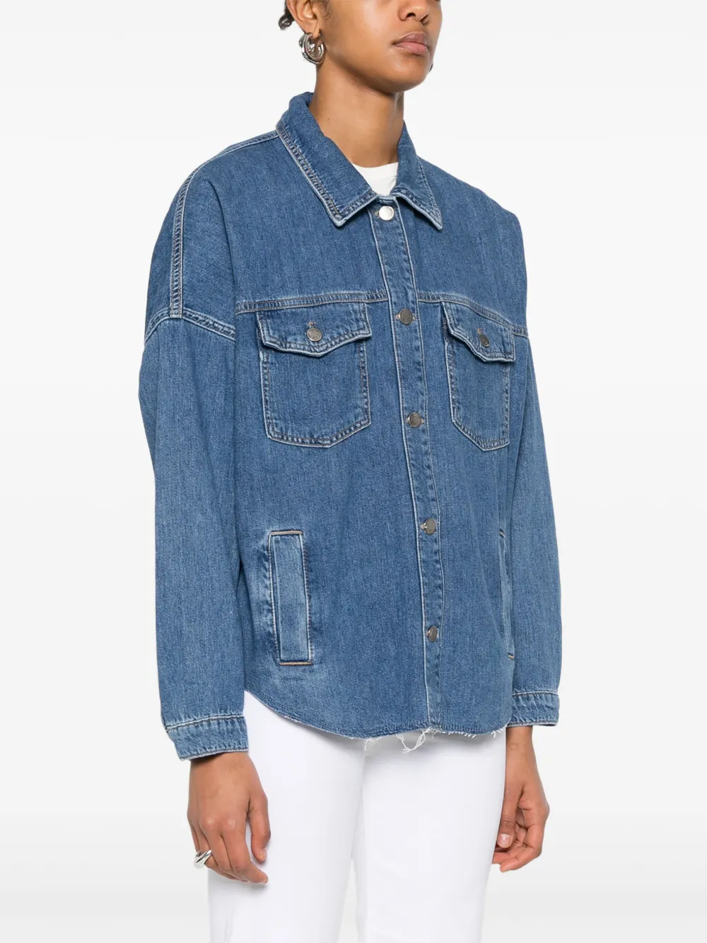 Liu •jo Denim Jacket With Chest And Side Pockets In Blue