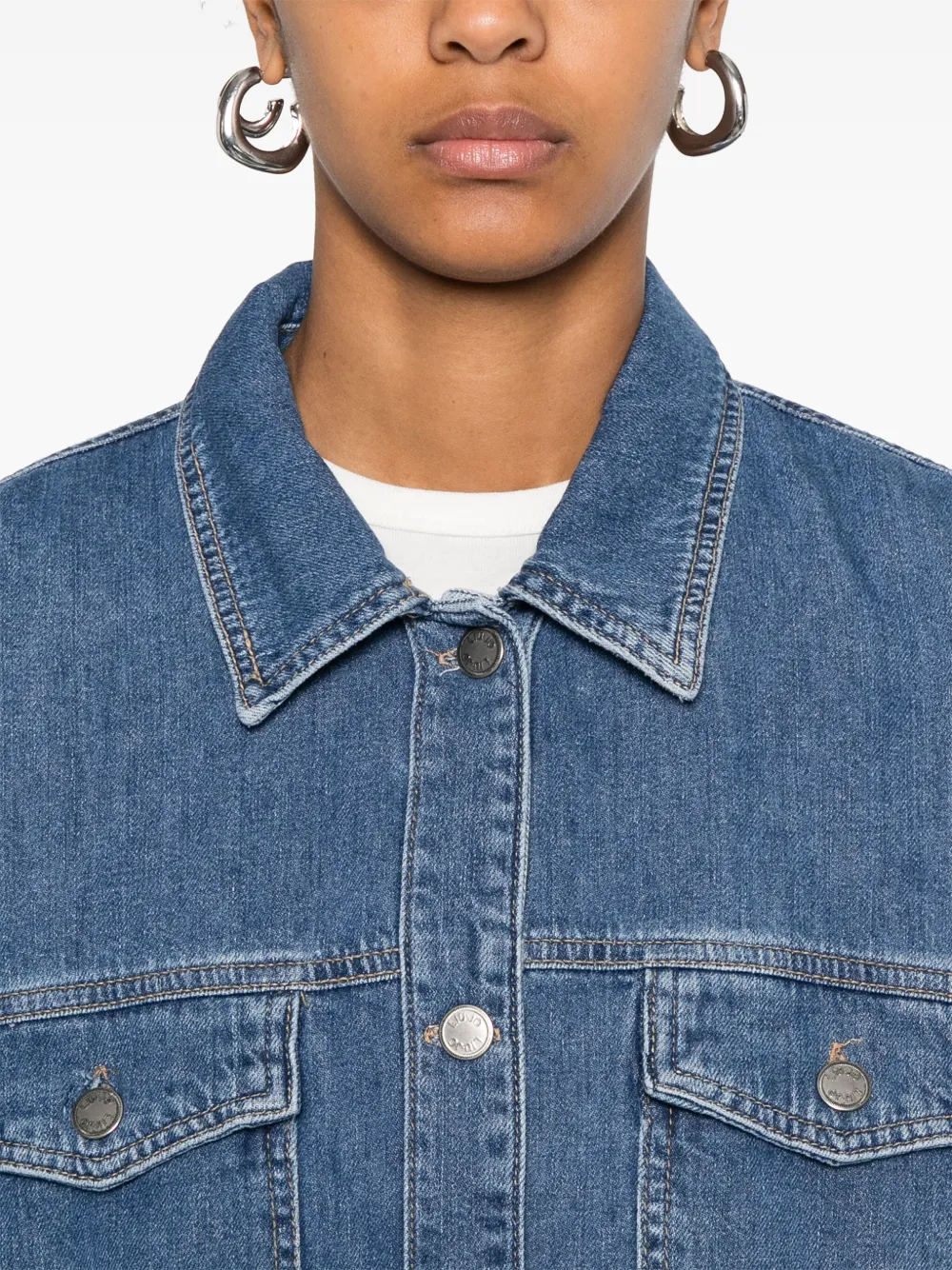 Liu •jo Denim Jacket With Chest And Side Pockets In Blue