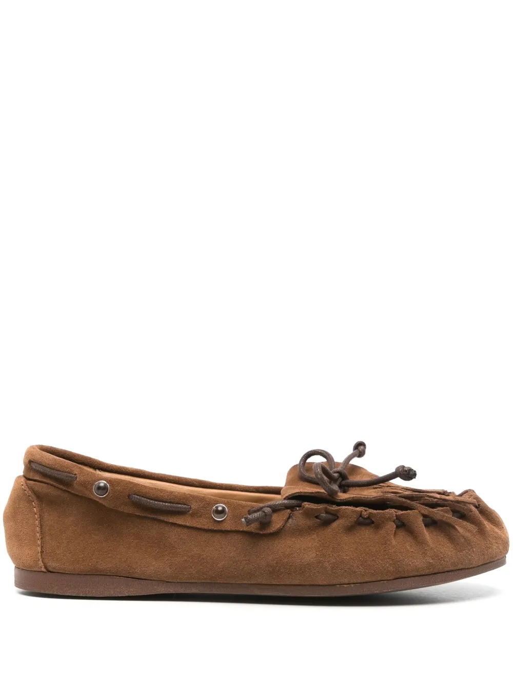 P.A.R.O.S.H. suede boat shoes Brown