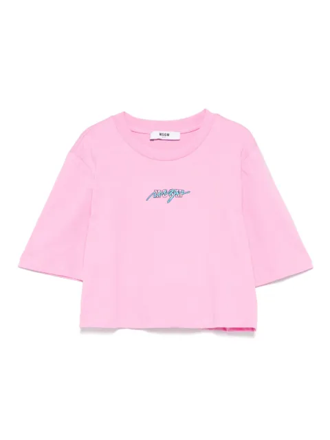 MSGM Kids jersey cropped T-shirt