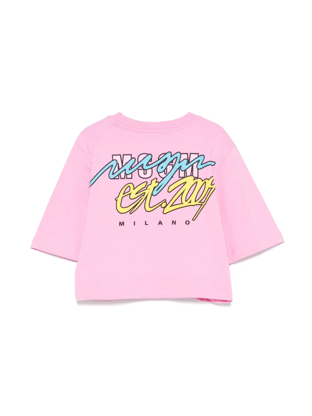 MSGM Kids jersey cropped T-shirt - Roze