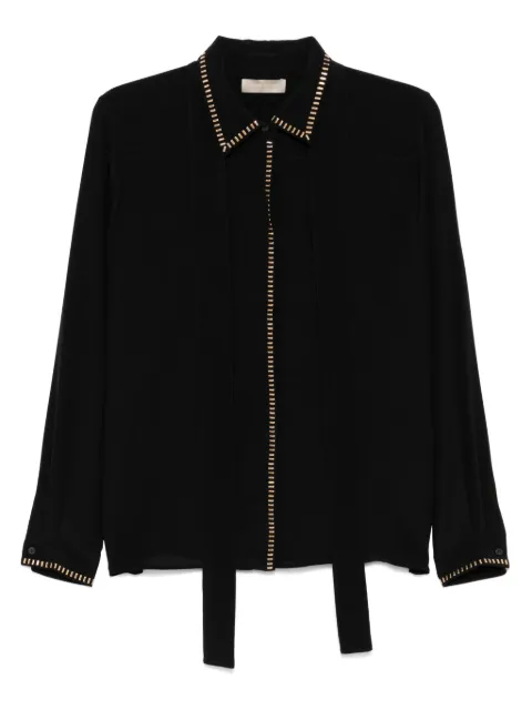 Elie Saab stud-embellished silk shirt