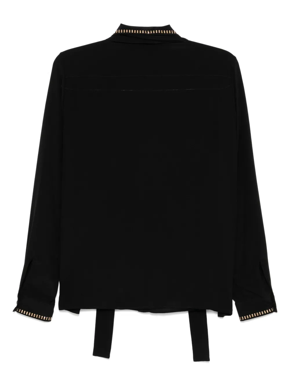 Elie Saab stud-embellished silk shirt - Zwart
