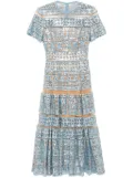 Elie Saab embroidered tulle dress - Blue