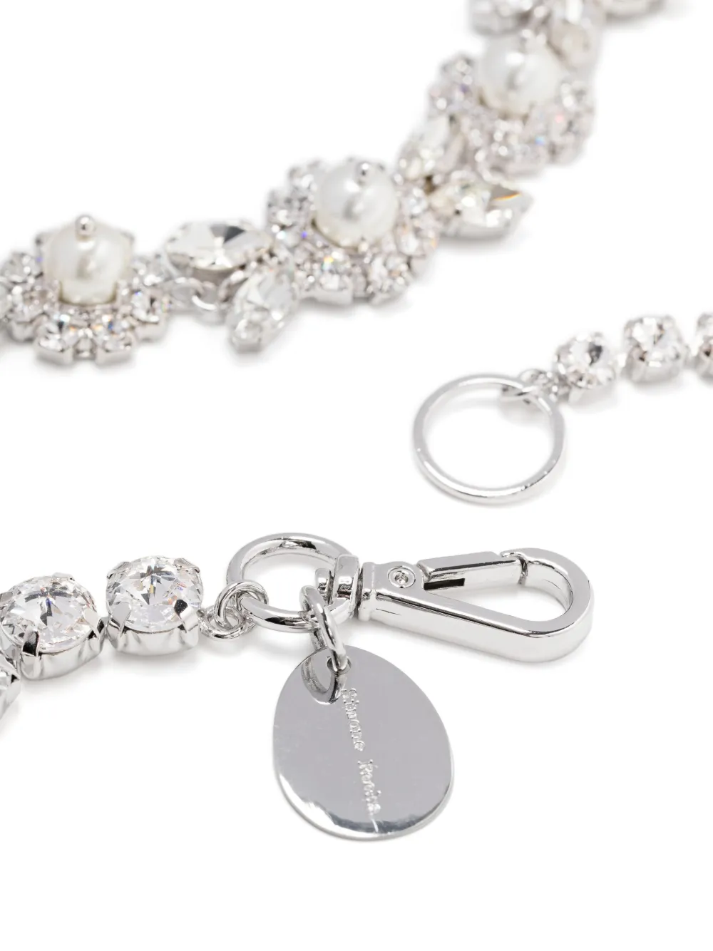 Simone Rocha Pearl & Crystal Daisy Floret Necklace In Silver
