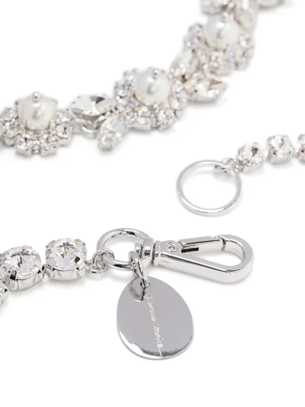 Simone Rocha Pearl & Crystal Daisy Floret Necklace | Silver