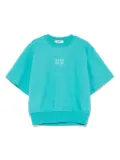 MSGM Kids logo-stamp T-shirt - Blue