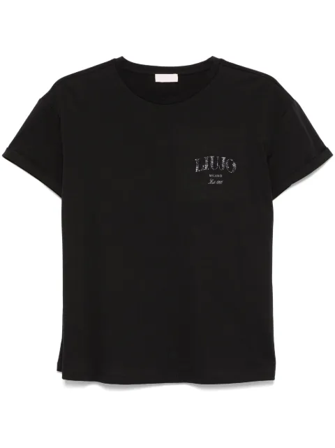 LIU JO rhinestone-logo T-shirt