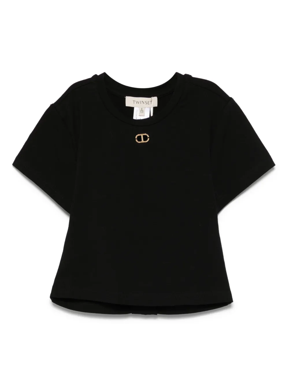 TWINSET Kids T-shirt met Oval T-plakkaat Zwart
