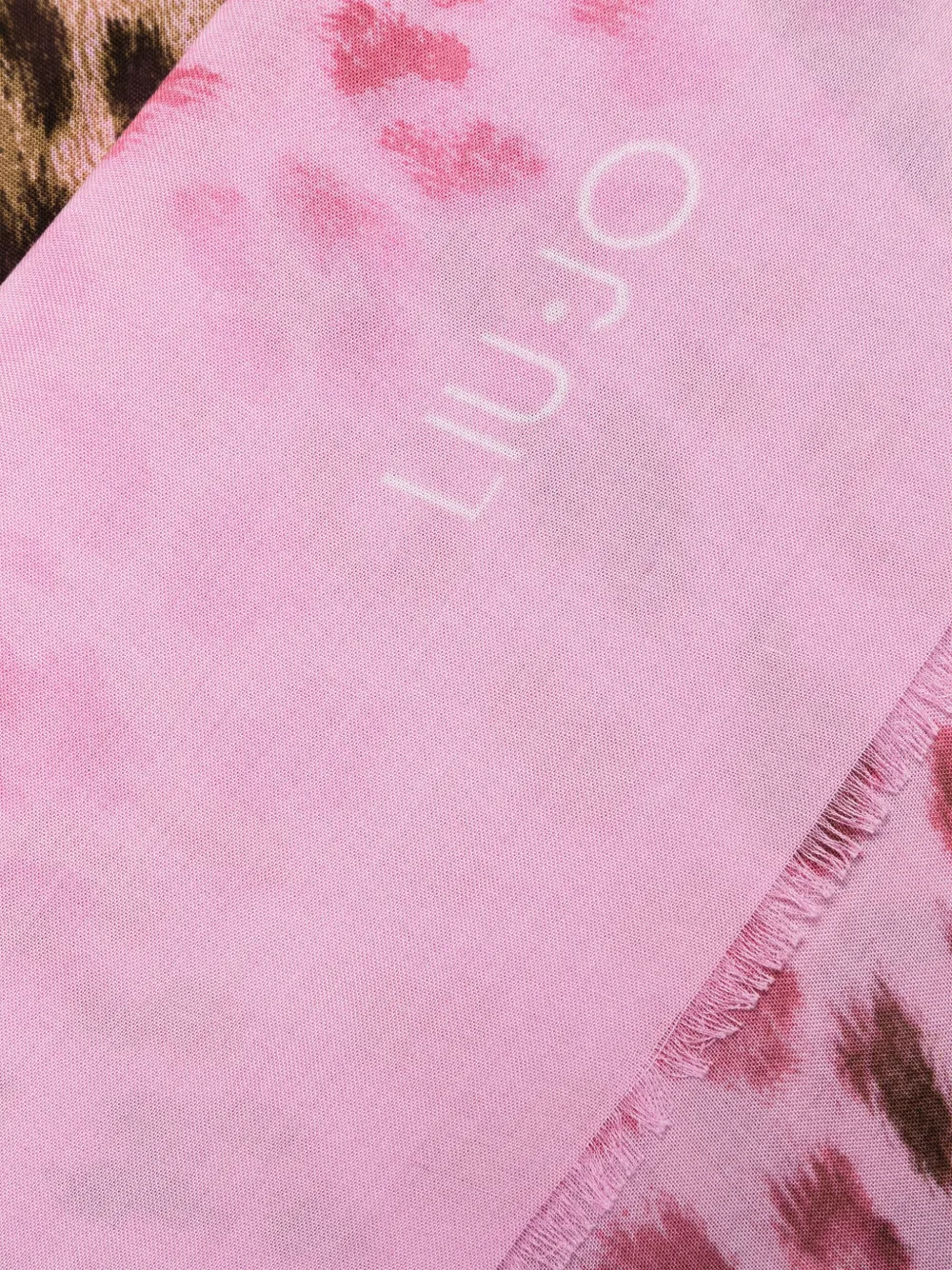 Liu •jo Leopard-print Scarf In Pink