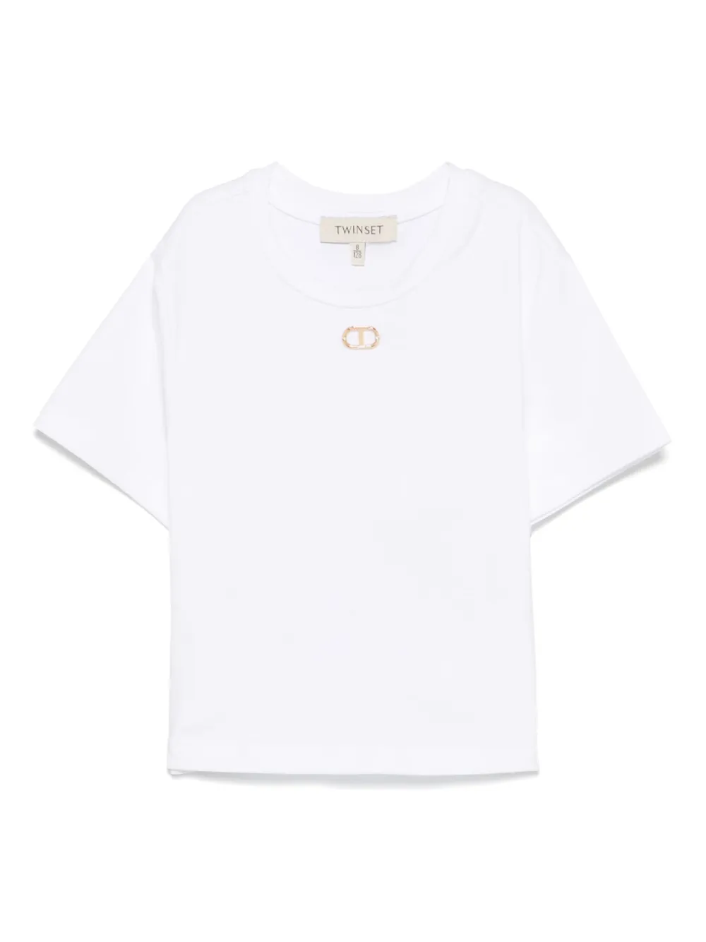 TWINSET Kids playera con placa Oval T | blanco | Image 1