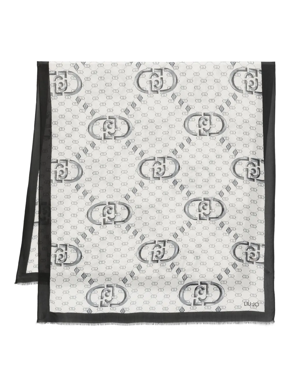 LIU JO logo-pattern scarf | Black | Image 1