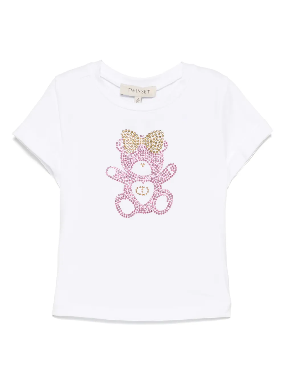 TWINSET Kids T-shirt verfraaid met kristallen Wit