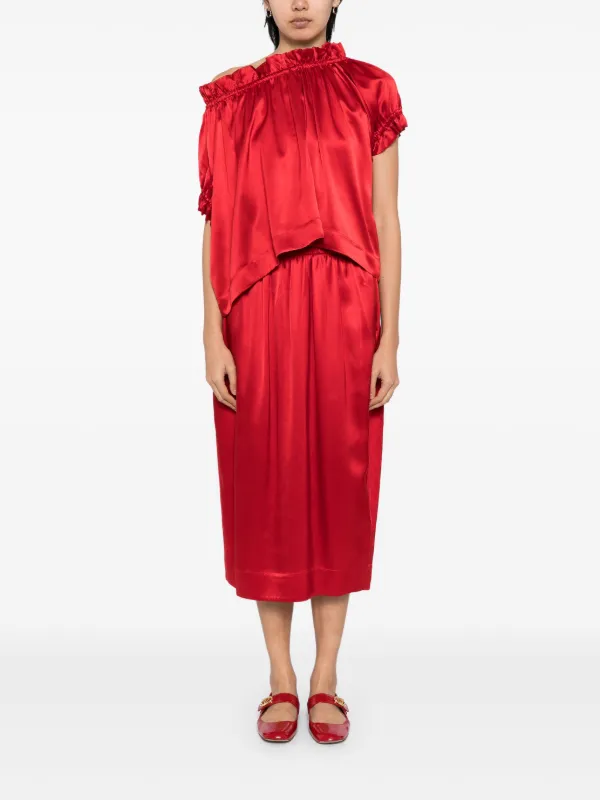 Simone Rocha ラッフル チューリップトップ | レッド | FARFETCH JP