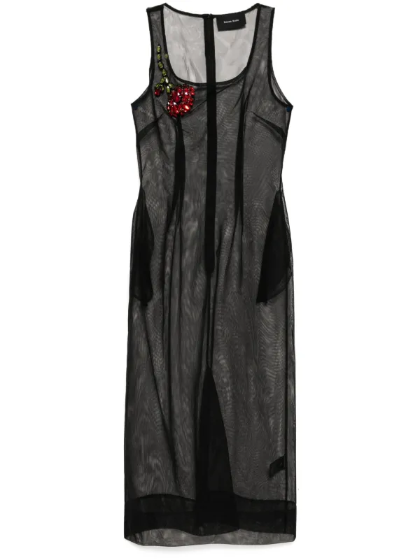 Simone Rocha スクエアネック ドレス | ブラック | FARFETCH JP