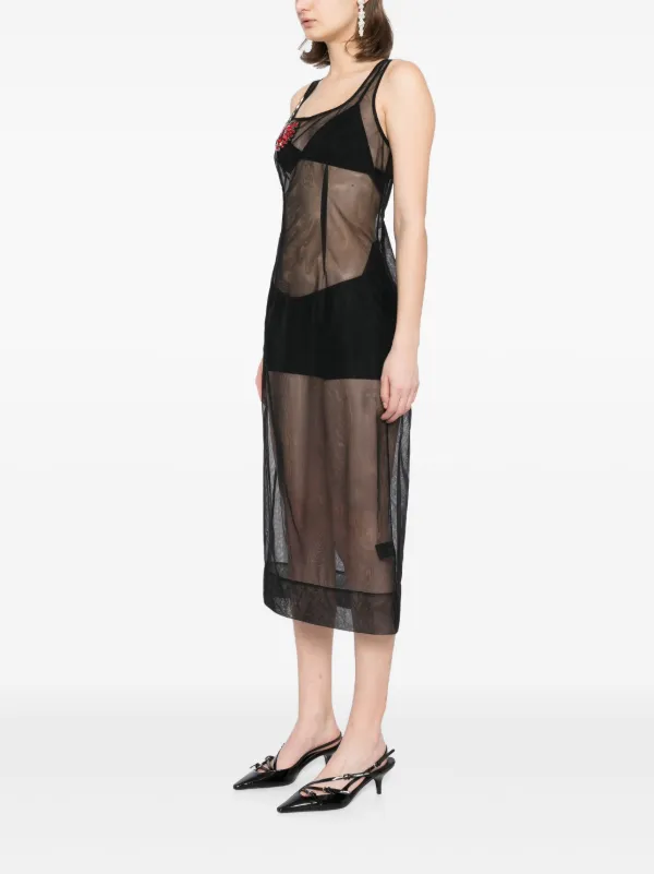 Simone Rocha スクエアネック ドレス | ブラック | FARFETCH JP