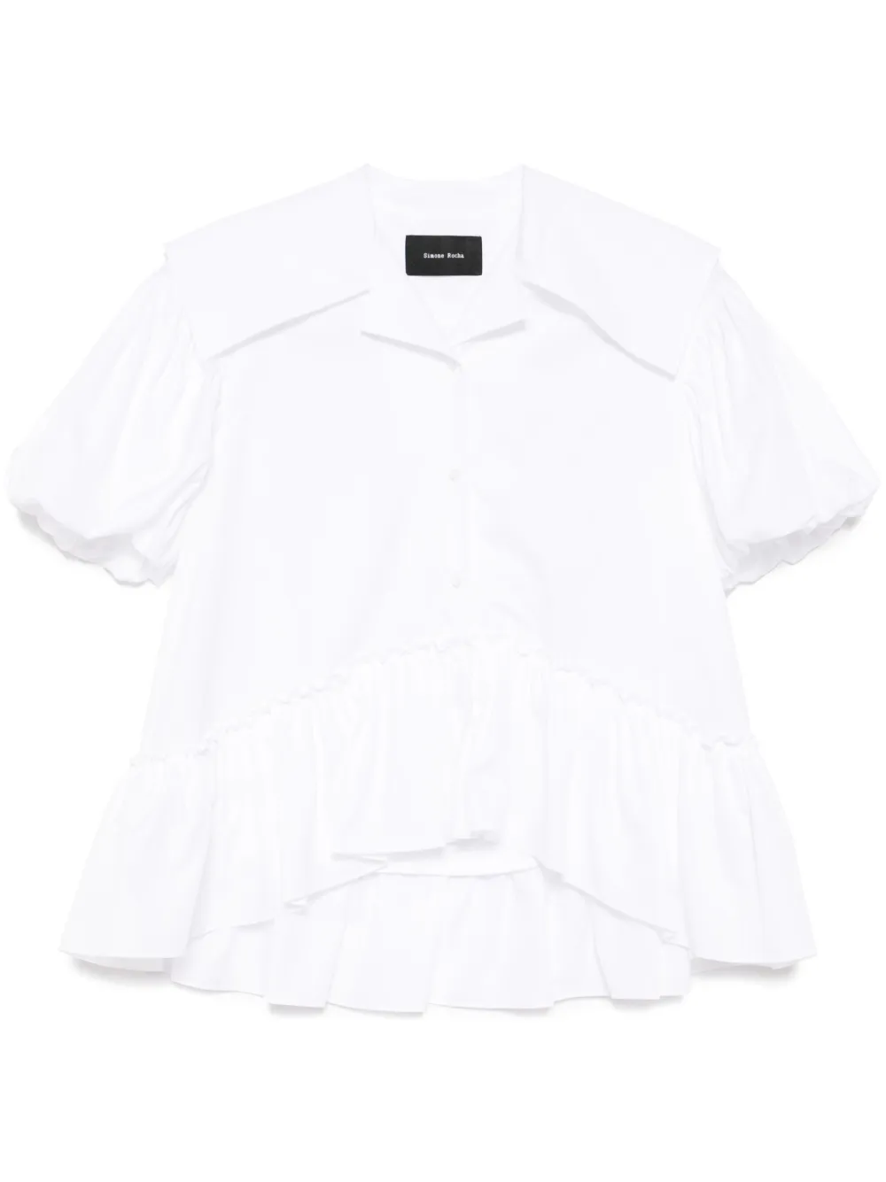 Simone Rocha Blouse met pofmouwen en matrozenkraag Wit