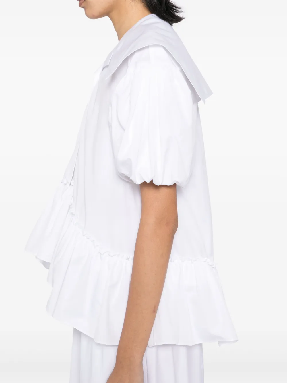 Simone Rocha Blouse met pofmouwen en matrozenkraag Wit