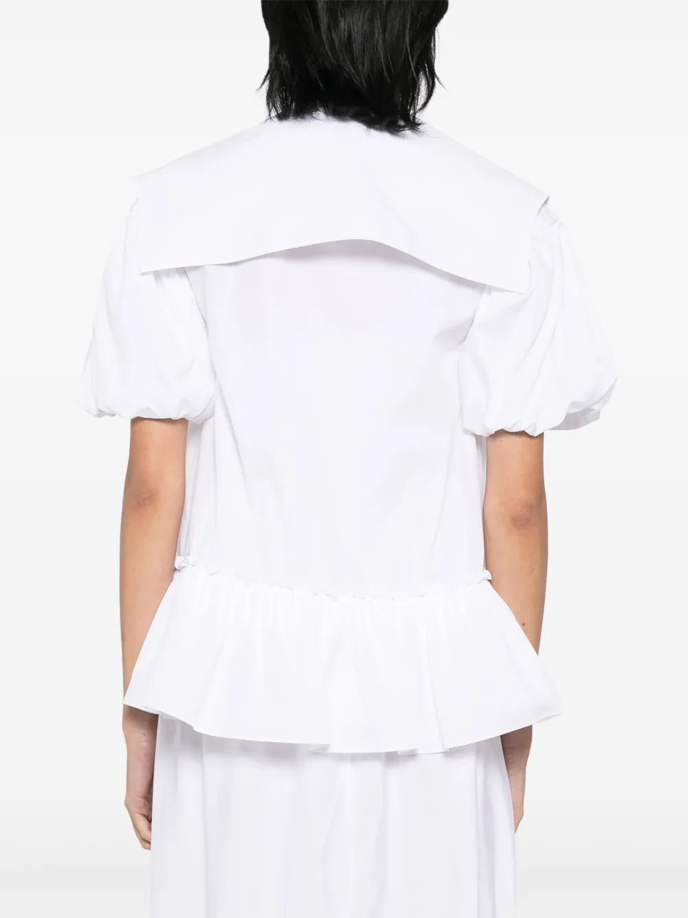 Simone Rocha Blouse met pofmouwen en matrozenkraag Wit