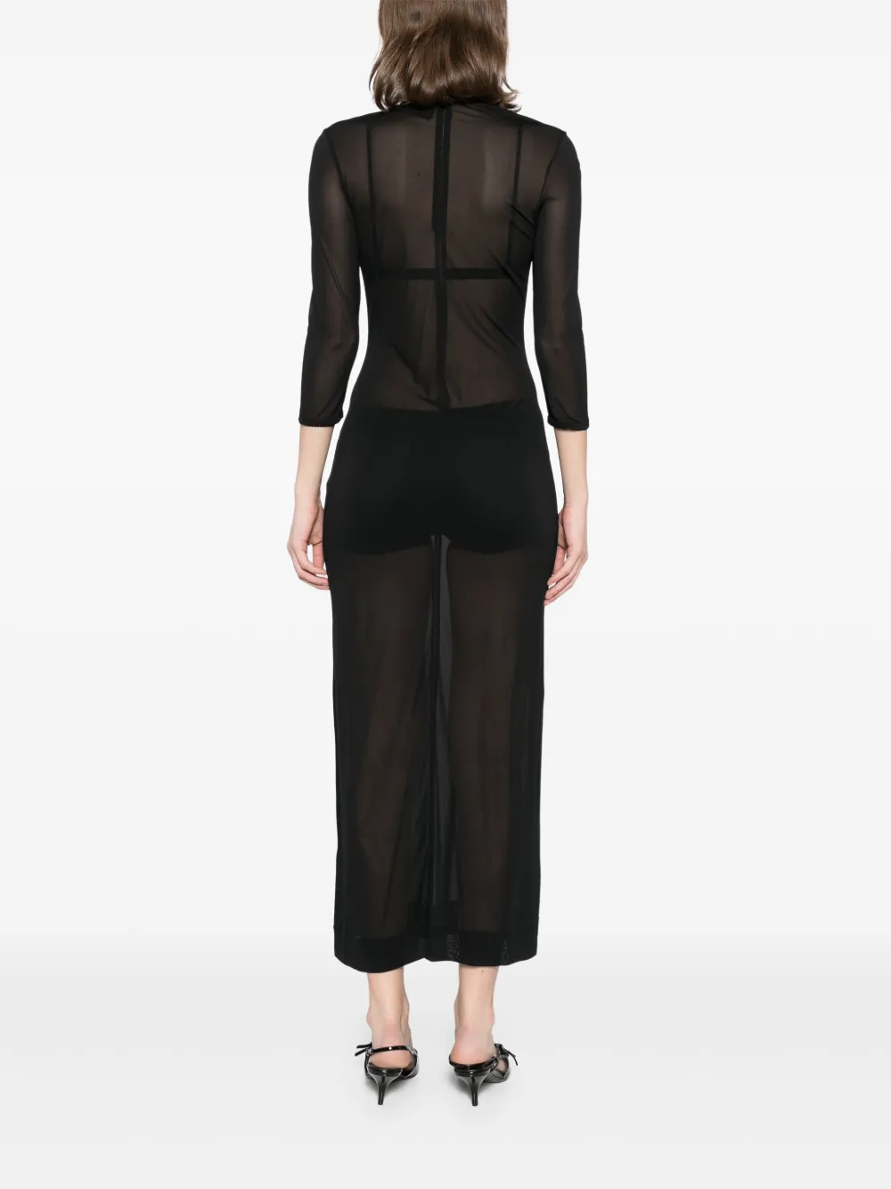 Simone Rocha Jurk met mesh Zwart