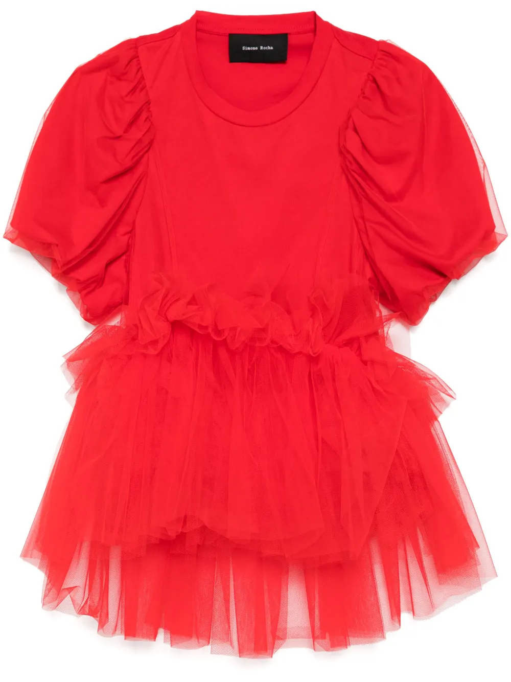 Simone Rocha T-shirt met pofmouwen Rood