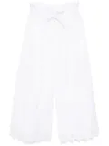 Simone Rocha ruffle-waisted cropped trousers - White