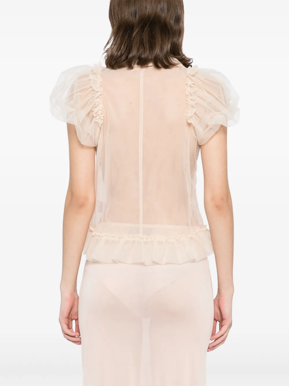 Simone Rocha Blouse met pofmouwen Beige