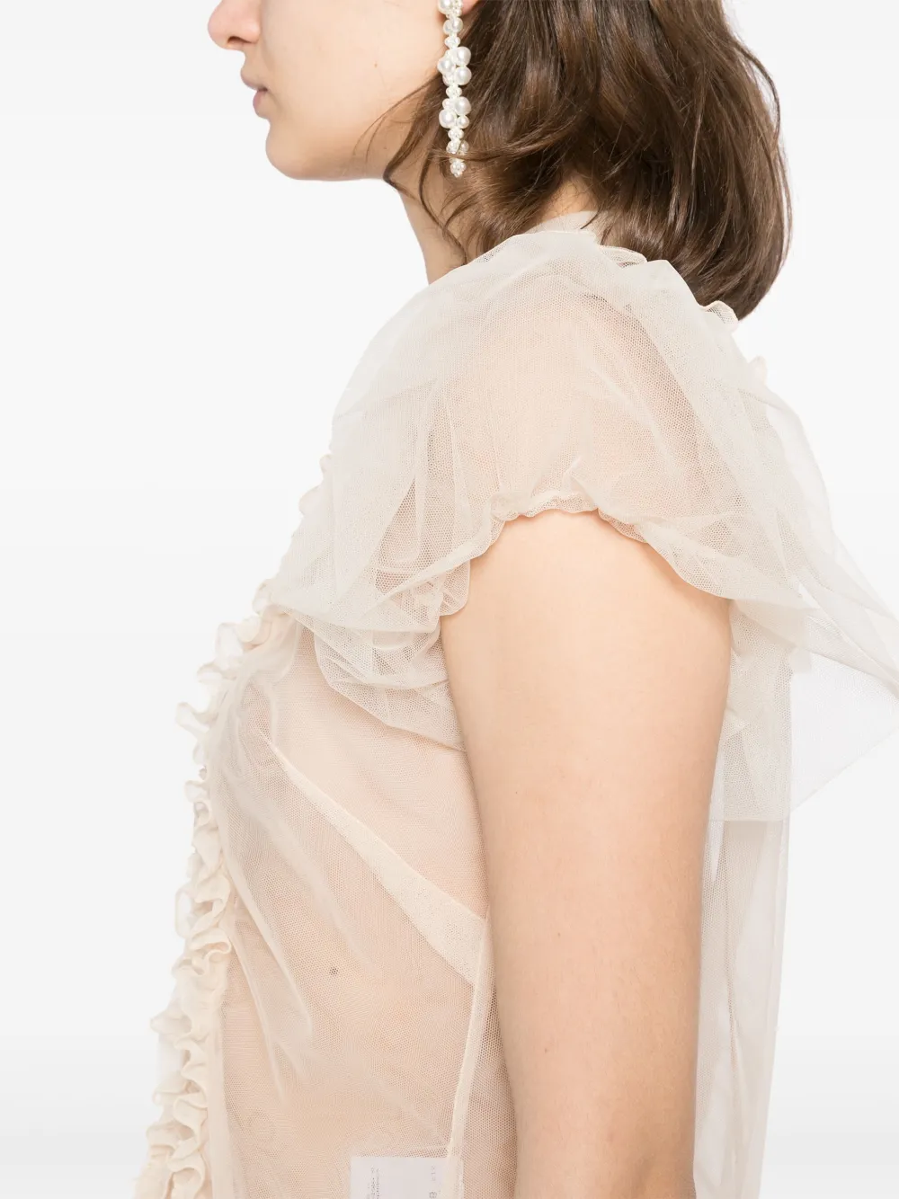 Simone Rocha Blouse met pofmouwen Beige