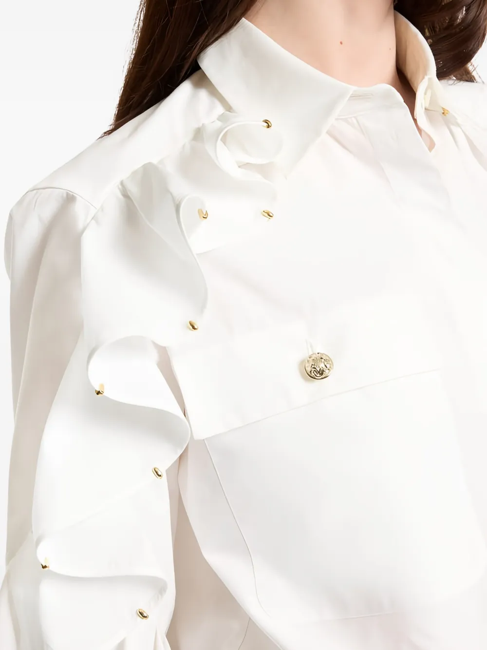 Elie Saab Blouse verfraaid met ruches Wit