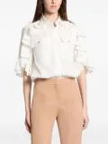 Elie Saab embellished ruffle shirt - White