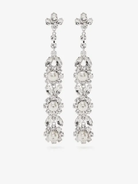Simone Rocha Long Victorian Perlen- und Kristallohrringe