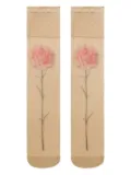 Simone Rocha carnation-print sheer socks - Neutrals