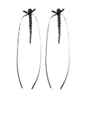 Simone Rocha slim bow ribbon drip earrings - Black