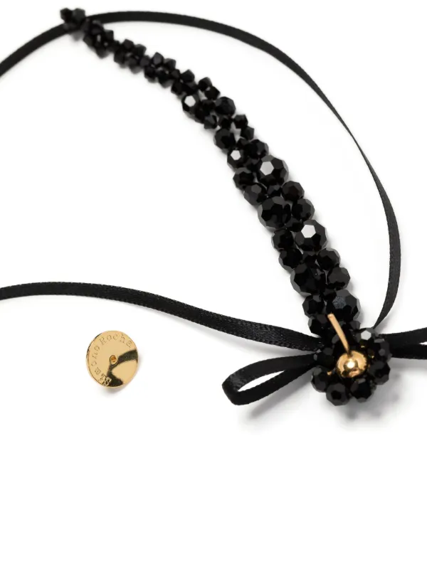 Simone Rocha Slim Bow Ribbon Drip Earrings | Black | FARFETCH FI