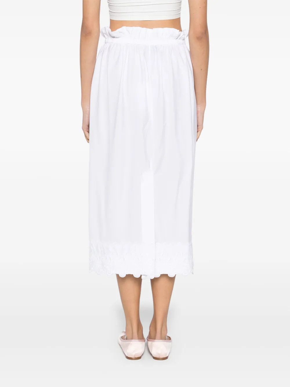 Simone Rocha Elastische gesmockte rok met ruches Wit