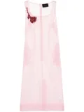 Simone Rocha square neck dart dress - Pink