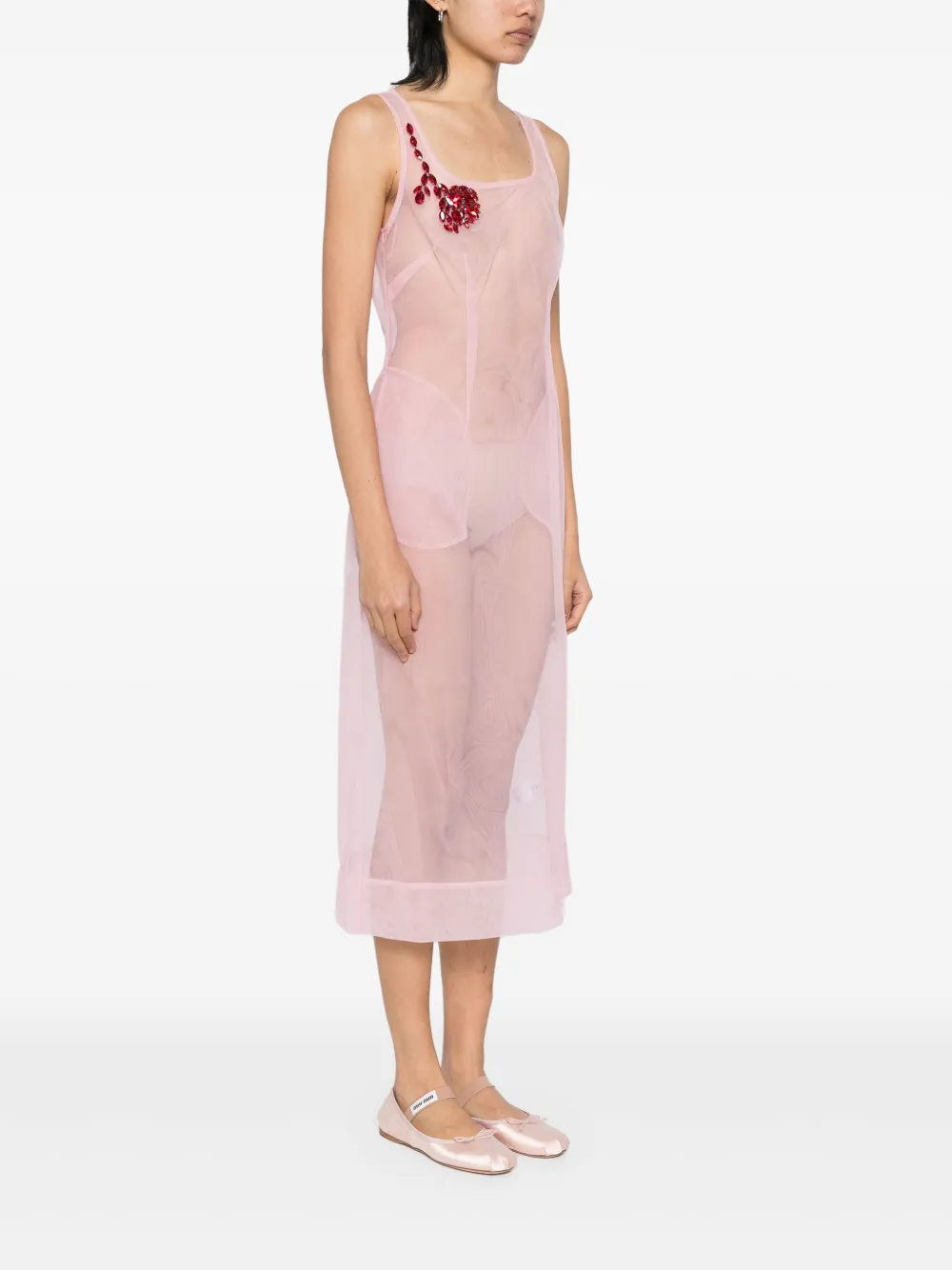 Simone Rocha Jurk met vierkante hals Roze