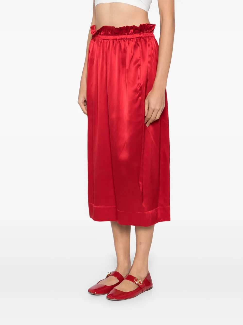 Simone Rocha Tulprok met ruche taille Rood