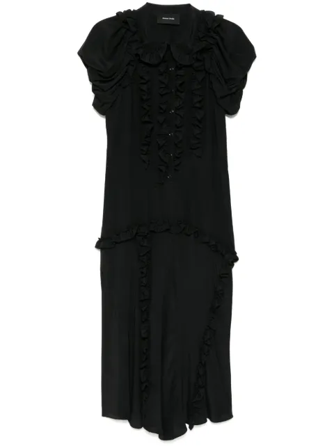 Simone Rocha vestido midi con volantes y costuras