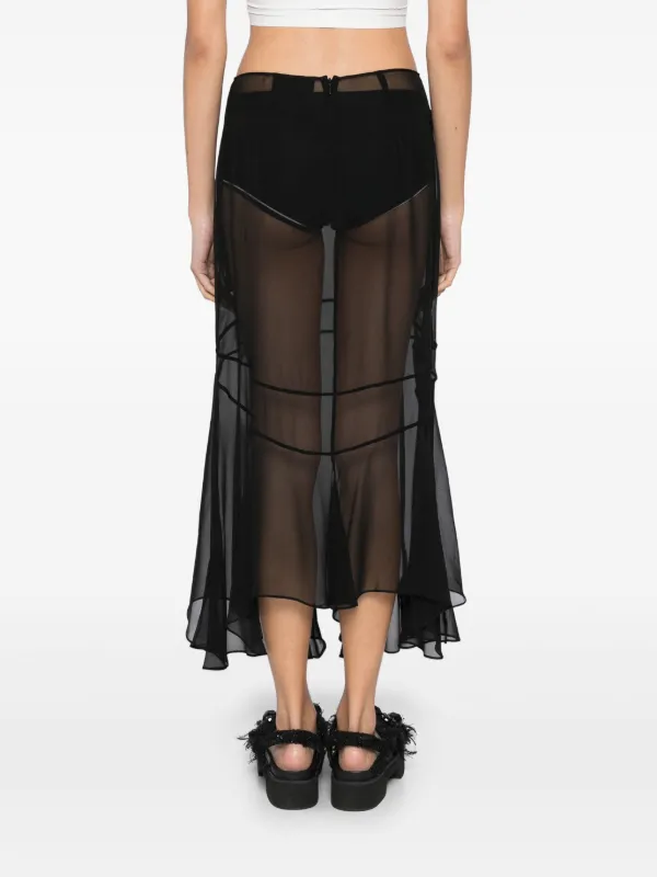 SIMONE ROCHA シモーンロシャ ミディ スカート Simone Rocha マルチシーム ミディ スカート | ブラック