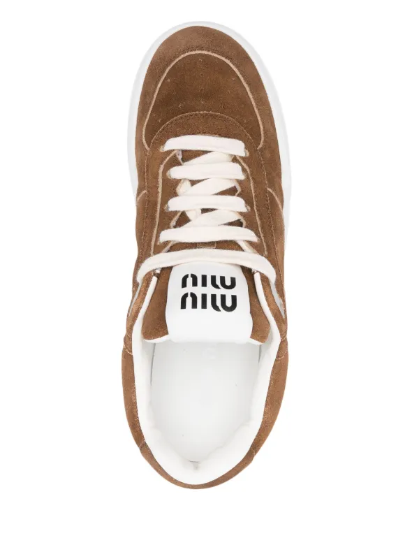 スニーカー Miu Miu Sneaker In Pelle Scamosciata Miu Miu Sneakers In Pelle Scamosciata | Marrone | FARFETCH IT