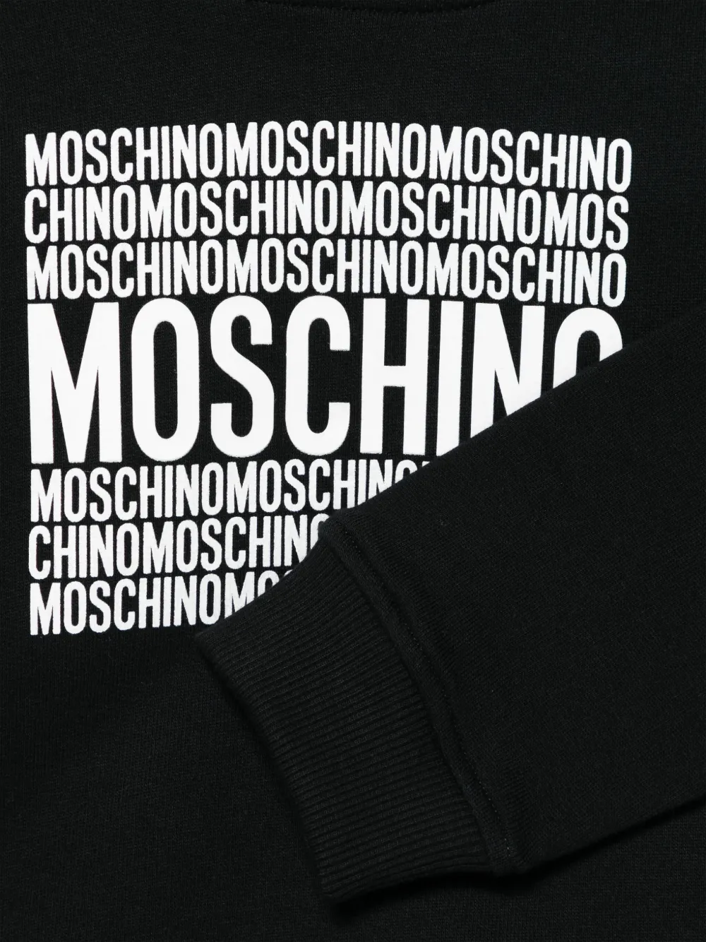 Moschino Kids Hoodie met logoprint Zwart