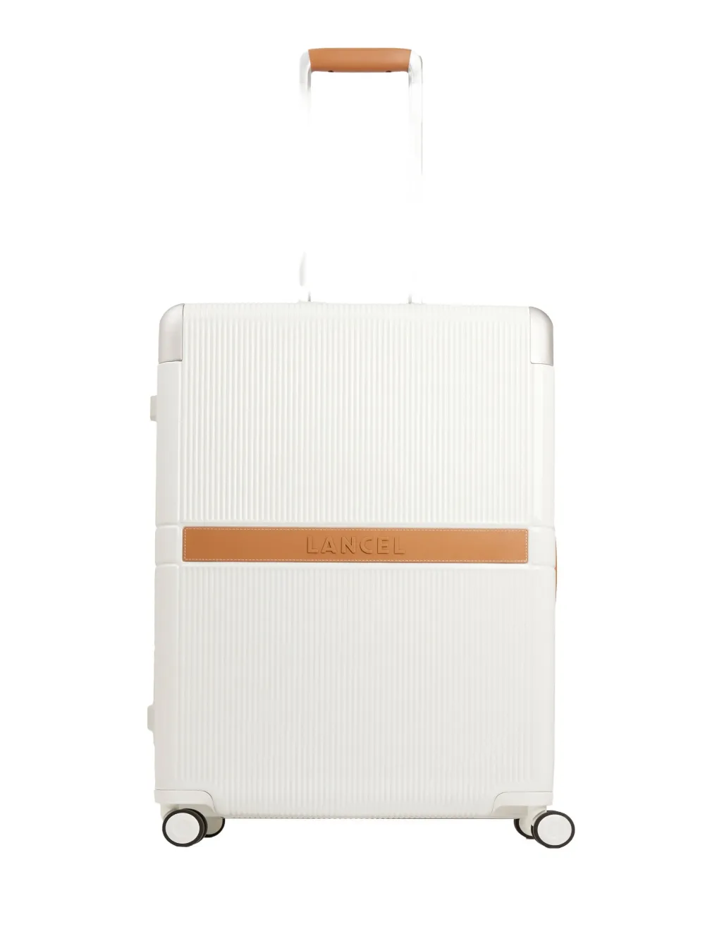 Lancel Empreinte Leather-trimmed Suitcase In White