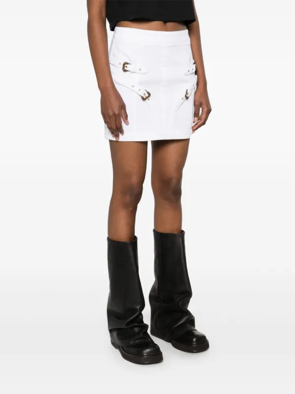 Versace Jeans Couture Denim Mini Skirt | White | FARFETCH RO