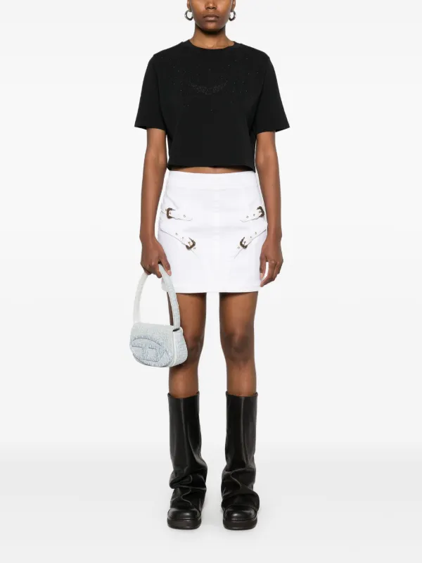 スカート VERSACE JEANS COUTURE Woman Skirt White A-Line Denim Skirt White | VERSACE US