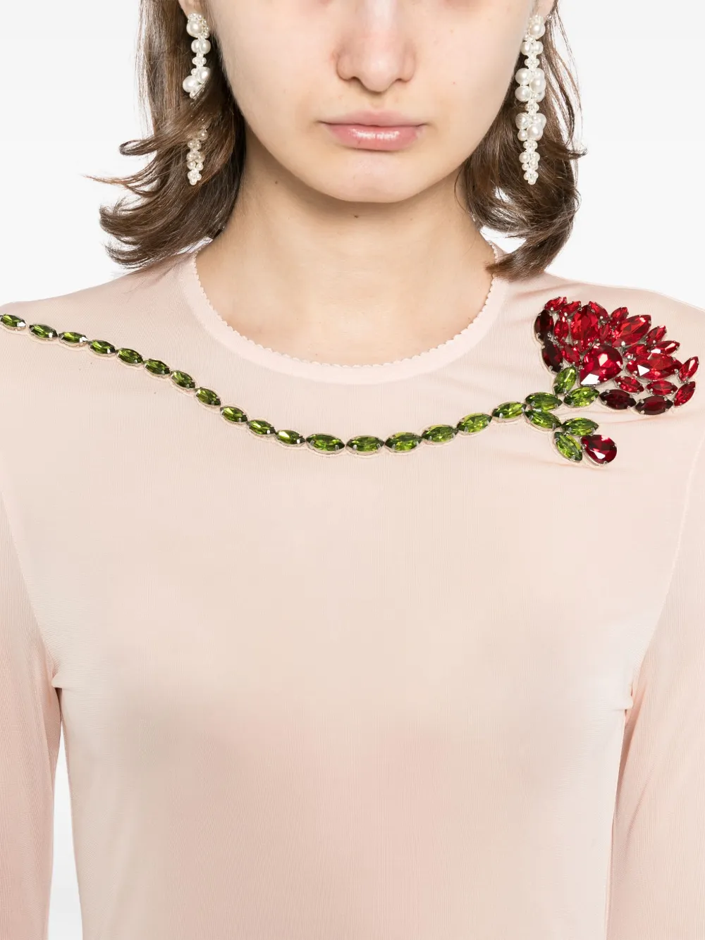 Simone Rocha Jurk met mesh Oranje