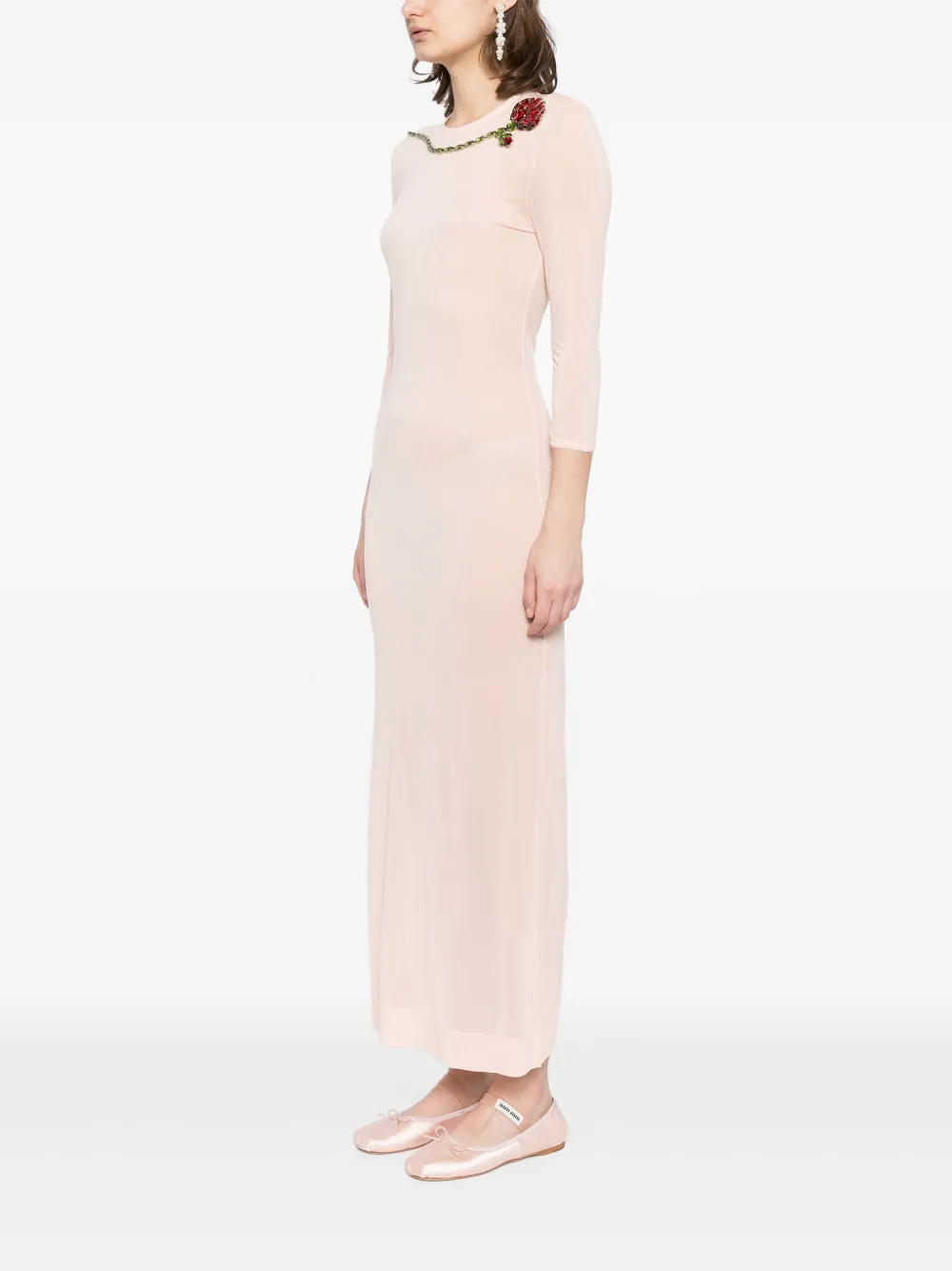 Simone Rocha Jurk met mesh Oranje