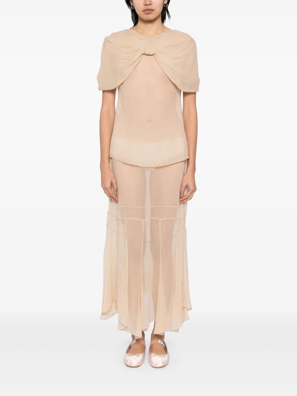 Simone Rocha Midi-rok met meerdere naadjes - Beige